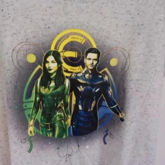 NWT Disney Eternals Womens Grey T-Shirt Size L - Picture 2 of 3